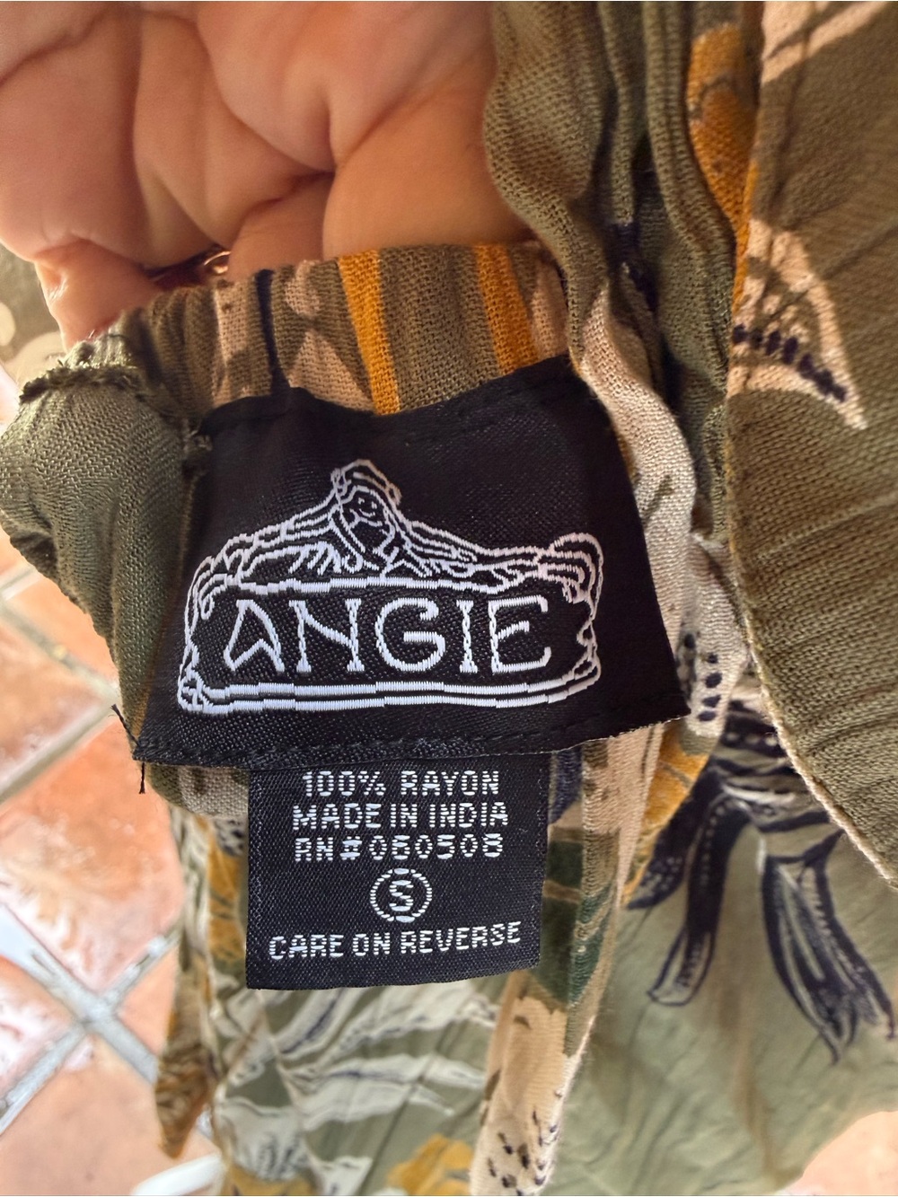Angie Olive Maxi Dress with Mustard Floral Print - Picture 7 of 7